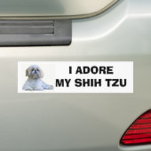 Shih Tzu I Adore Bumpersticker (Op auto)