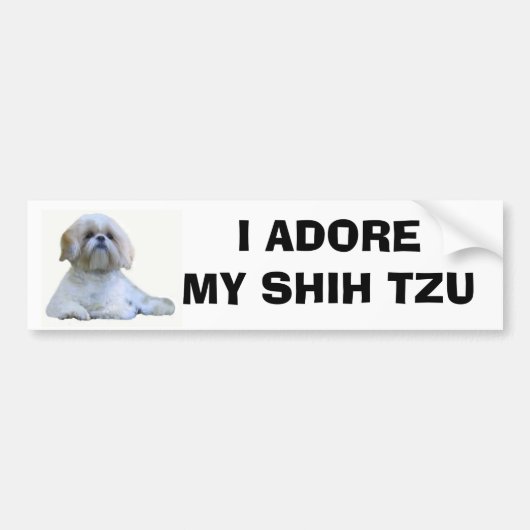 Shih Tzu I Adore Bumpersticker (Voorkant)