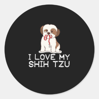 Shih Tzu | Ik hou van mijn sjiitische Tzu Ronde Sticker