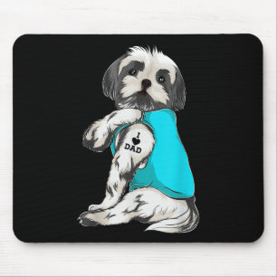 Shih Tzu Ik hou van vader tatoeage kleding, hond v Muismat