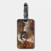 Shih Tzu in de herfst laat Herfst inspireren Bagagelabel (Achterkant verticaal)