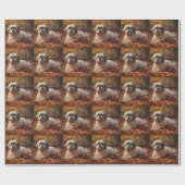 Shih Tzu in de herfst laat Herfst inspireren Cadeaupapier (Vlak)