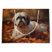 Shih Tzu in de herfst laat Herfst inspireren Groot Cadeauzakje (Voorkant)