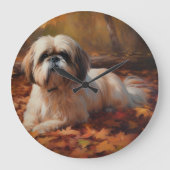 Shih Tzu in de herfst laat Herfst inspireren Grote Klok (Voorkant)