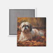 Shih Tzu in de herfst laat Herfst inspireren Magneet (Voorkant / Achterkant)