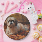 Shih Tzu in de herfst laat Herfst inspireren Papieren Bordje (Feest)