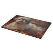 Shih Tzu in de herfst laat Herfst inspireren Snijplank (Hoek)