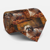 Shih Tzu in de herfst laat Herfst inspireren Stropdas (Opgerold)