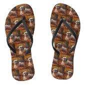 Shih Tzu in de herfst laat Herfst inspireren Teenslippers (Voetbed)