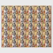 Shih Tzu in de herfst verlaat Thanksgiving kunst Cadeaupapier (Vlak)