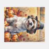 Shih Tzu in de herfst verlaat Thanksgiving kunst Fleece Deken (Voorkant (Horizontaal))