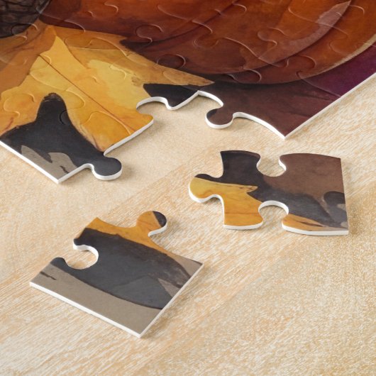 Shih Tzu in de herfst verlaat Thanksgiving kunst Legpuzzel (Zijkant)