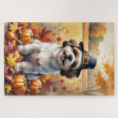Shih Tzu in de herfst verlaat Thanksgiving kunst Legpuzzel (Horizontaal)
