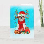 Shih Tzu in de sneeuw met kerstcadeaus Kaart (Voorkant)