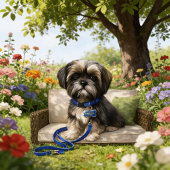 Shih Tzu in de tuin poster