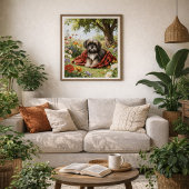 Shih Tzu in de tuin poster