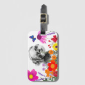 Shih Tzu in Flowers Bagagelabel (Voorkant (verticaal))
