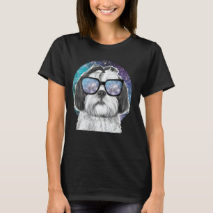 Shih Tzu in Galaxy Bril Puppy Astronomie Ruimte D T-shirt