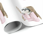 Shih tzu in het baby vervoer cadeaupapier (Rol Hoek)