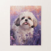 Shih Tzu in Lavendel veld Legpuzzel (Verticaal)