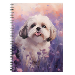 Shih Tzu in Lavendel veld Notitieboek