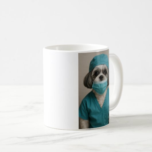 Shih Tzu in Scrubs Koffiemok (Voorkant rechts)