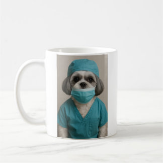 Shih Tzu in Scrubs Koffiemok
