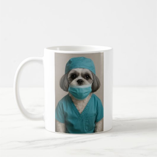 Shih Tzu in Scrubs Koffiemok (Links)