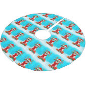 Shih Tzu in sneeuw met kerstcadeaus Kerstboom Rok (Gekanteld)