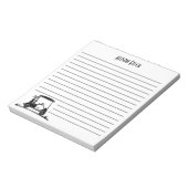 Shih Tzu in winkelwagen naam Notitieblok (Linkerzijde)