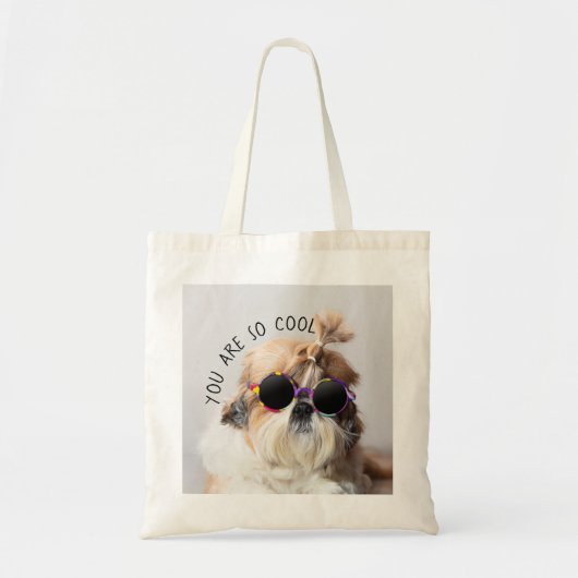 Shih Tzu Je bent zo Cool schattig leuk Zonnebril F Tote Bag (Voorkant)