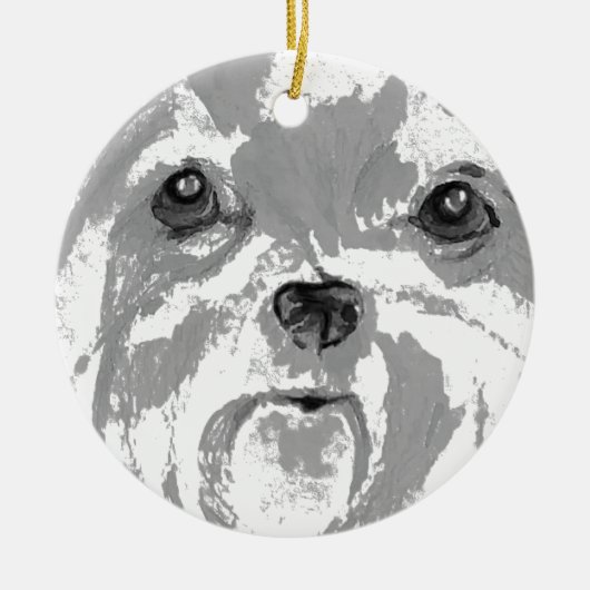 Shih Tzu Keramisch Ornament (Voorkant)