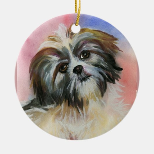 shih tzu keramisch ornament (Voorkant)