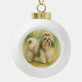 Shih Tzu Keramische Bal Ornament (Voorkant)