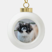 Shih Tzu Keramische Bal Ornament (Voorkant)