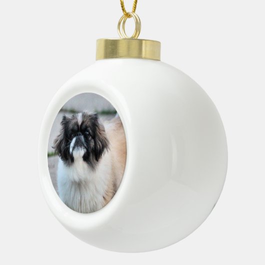 Shih Tzu Keramische Bal Ornament (Rechts)
