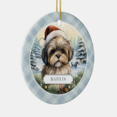 Shih Tzu keramische cirkel Ornament (Rechts)