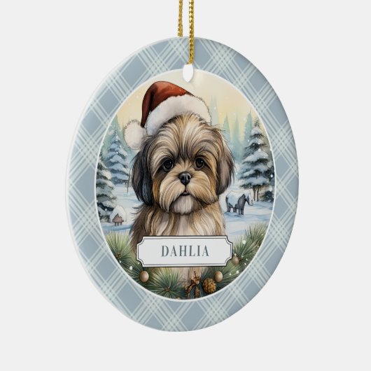 Shih Tzu keramische cirkel Ornament (Rechts)