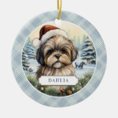 Shih Tzu keramische cirkel Ornament (Voorkant)