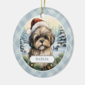 Shih Tzu keramische cirkel Ornament (Links)