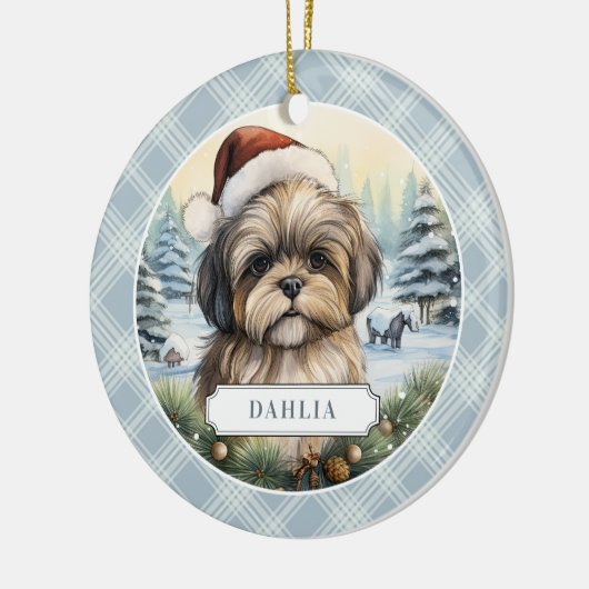 Shih Tzu keramische cirkel Ornament (Links)