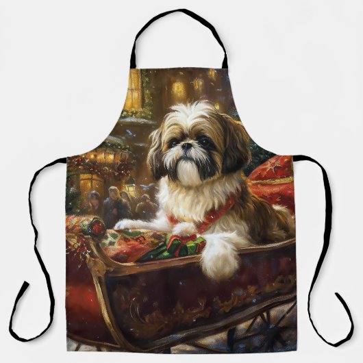 Shih Tzu Kerst Feestelijke Periode Schort (Voorkant)