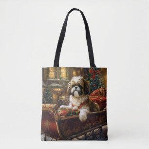 Shih Tzu Kerst Feestelijke Periode Tote Bag