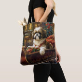 Shih Tzu Kerst Feestelijke Periode Tote Bag (Dichtbij)