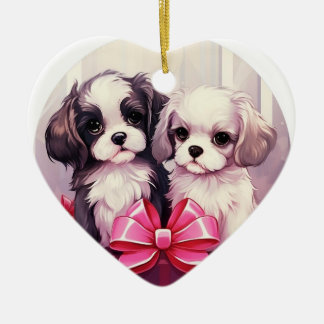 Shih Tzu kerst, hondenherdenkingsgeschenk, hondenl Keramisch Ornament