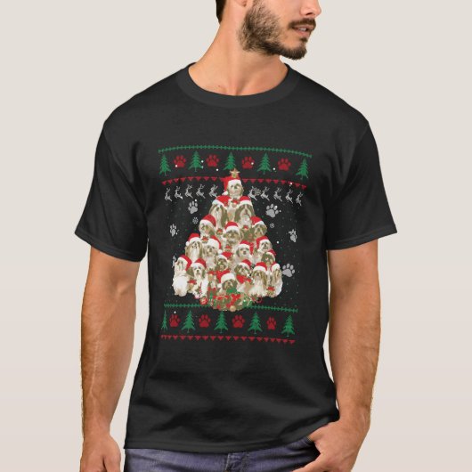Shih Tzu Kerst Hondenliefhebber Gift Lelijke trui  T-shirt (Voorkant)