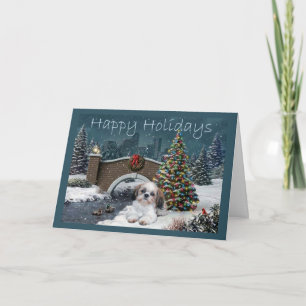 Shih Tzu Kerst Kaart avond