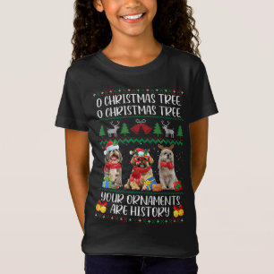 Shih Tzu Kerst Lelijke trui Shih Tzu Boom Licht T-shirt