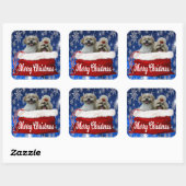 Shih tzu Kerst stickers (Vel)