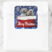 Shih tzu Kerst stickers (Tas)